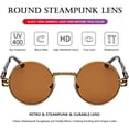 thumbnail image 3 of Gafas de Sol AIEYEZO Steampunk Redondas con Montura Metálica 100% UV400, 3 of 6