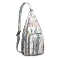thumbnail image 1 of Autumn Leaves Shoulder Sling - Seasonal Maple & Flower Pattern, Fashionable Anti-Theft Daypack, 1 of 4