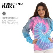 Pure Essence Tie Dye Fleece Long Sleeve Pullover Hoodie for Men and Women