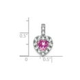 thumbnail image 2 of 1/2 Carat (Ctw) Lab Created Pink Sapphire & White Topaz Heart Pendant Necklace in 14K White Gold with Chain, 2 of 4