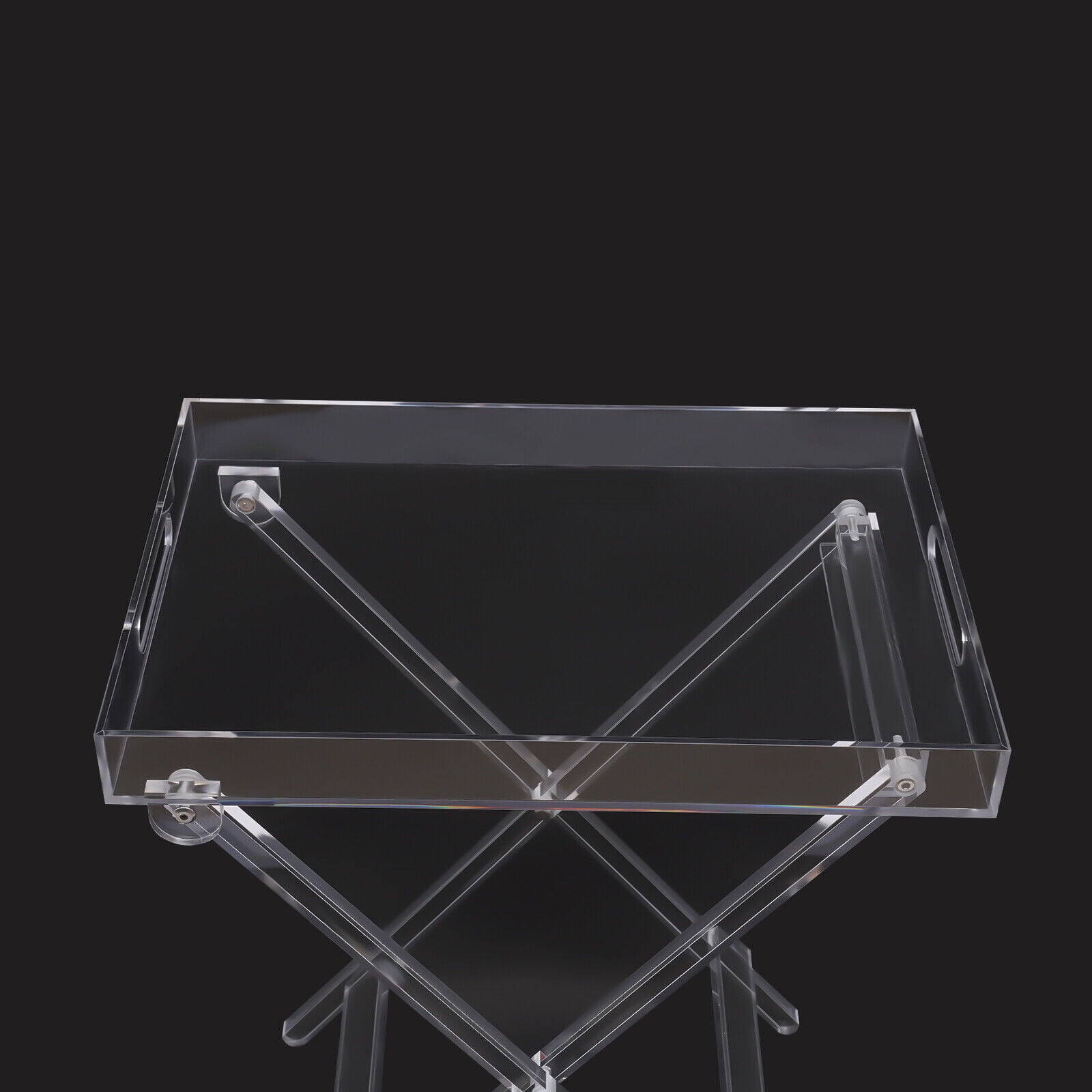 PIOJNYEN Acrylic Folding Tray Table, Clear Plastic Acrylic Folding Table,  Living Room Folding Table for Living Room, Bedroom, Dorm Room Laptop