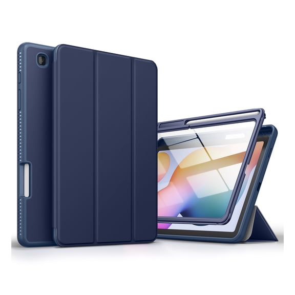 Suritch Leather Case for Samsung Galaxy Tab S6 Lite 10.4 Inch with Built in Screen Protector and S-Pen Holder, Auto Sleep/Wake, Blue