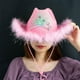 thumbnail image 4 of Sombreros de vaquero rosa y morado con sombrero de Tiara para disfraz de mujer, 4 of 9