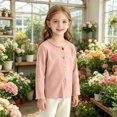 thumbnail image 7 of Ruyang Kids Girls Sweater Long Sleeve Button Down Tops Toddler Ribbed Knit Cardigan Fall School Uniform Pullover Pullover, 7 of 7