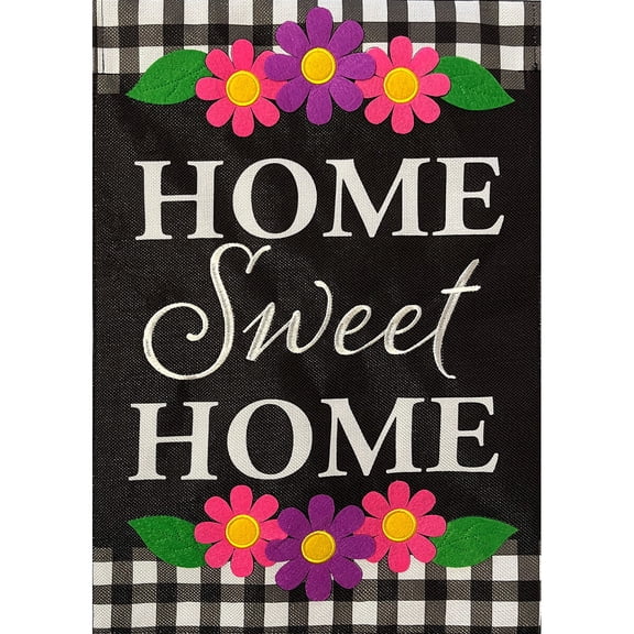 Briarwood Lane Everyday Burlap House Flag 40x28 For Outdoor Home Sweet Home Flowers House Flag