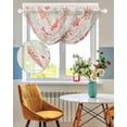 thumbnail image 3 of Waterfall Valances for Windows, Red Orange Coastal Kitchen Sheer Valance Curtains, Summer Beach Starfish Coral Nautical Rustic Rod Pocket Swag Valances for Living Room Bedroom, 47.2"x38.5", 2 Panel, 3 of 8