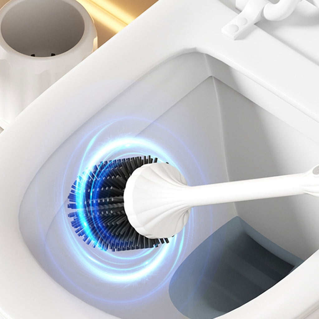 Electric Powered Toilet Brush Automated Toilet Bowl Cleaners Cleaning In Office Restroom