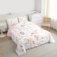 thumbnail image 6 of jejeloiu Kawaii Unicorn Full Size Comforter Sets For Girls,Pink Hot Air Balloon Bedding Sets Reversible 3-Piece, 6 of 8