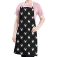 thumbnail image 5 of Black Cat Head Pattern Apron-Garden Aprons for Women with Pockets-Cotton Linen Waterproof Kitchen Cooking Gardening Aprons Adjustable for Kitchen,Cooking,BBQ and Salon 33x27 Inch, 5 of 7