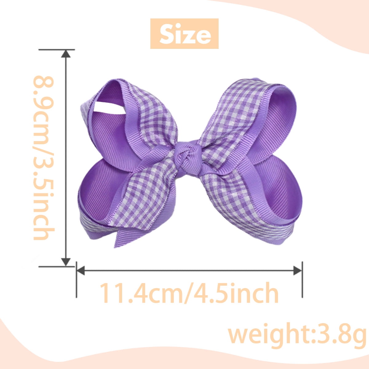 JoyBowie 18 pcs 4.5 inch Hair Bows, Solid & Gingham Alligator Clips for Toddler Girls