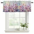 thumbnail image 2 of Blue Spring Floral Valances for Windows, Summer Daisy Botanical Oil Painting Light Filtering Kitchen Curtains, Rod Pocket Window Valance Curtains for Living Room Bedroom, 60" W x 18" L, 2 Panels, 2 of 9