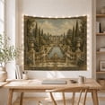 thumbnail image 5 of Mountain Garden Pond With Deer And Pine Trees, Serene Vintage Style for Nature Lovers, Rustic Cabin Decor, New Home Gift Tapestry Wall Hanging for Bedroom and Cabin, 5 of 7