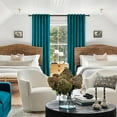 thumbnail image 5 of Top Finel 100% Blackout Velvet Pleated Window Shades, 52 x 90 Inch, Teal Green, 5 of 9
