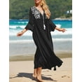 thumbnail image 5 of Bsubseach Bohemian Half Sleeve Caftans Embroidery Swim Cover Ups for Women Beach V-Neck Dresses, 5 of 5