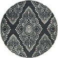 thumbnail image 4 of SAFAVIEH Wyndham Pompeii Damask Wool Area Rug, Dark Grey/Ivory, 5' x 8', 4 of 10