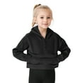thumbnail image 3 of Girls Clothes Girls' Hoodies Sweatshirts with Pocket Fleece Warm Half Zipper Pullover Crop Top Long Sleeve Sweater for Teen Girls 6-12 Y, 3 of 8