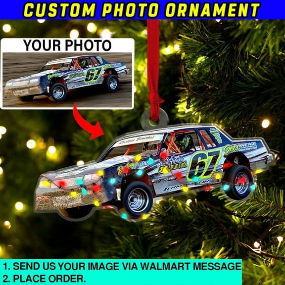 Personalized dirt track racing Ornament, dirt track racing Christmas tree décor, dirt track racing custom photo ornament (falior)