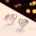 thumbnail image 4 of Aros elegantes de joyería, un corazón blanco, par/juego, pendientes de mujer, pendientes de plata, 4 of 5