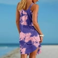 thumbnail image 4 of Nrmvnmi Womens Sleeveless Boho Beach Dresses 2024 Casual Cute Floral Tie Dye T Shirt Short Dress Summer Spaghetti Strap Mini Dresses Purple SMothers Day Gifts, 4 of 4