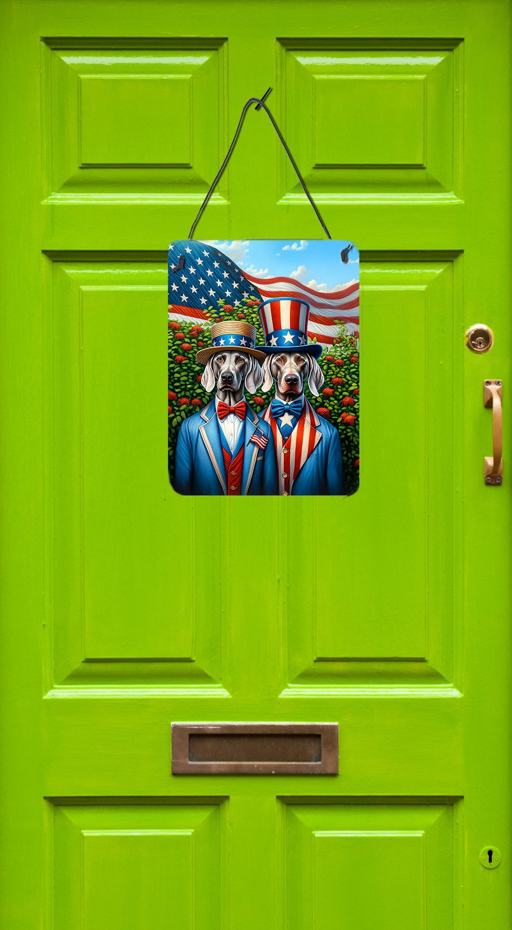 All American Weimaraner Wall or Door Hanging Prints 12 in x 16 in