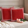 thumbnail image 2 of Christmas Red Linen Pillow Covers 2 Pack Greece Vintage Farmhouse Pillowcase Waterproof Outdoor Throw Pillow Cover for Patio Garden Square Cushion 18”x18”, 2 of 9