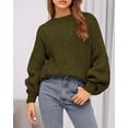 thumbnail image 3 of BTFBM Sweaters for Women Fall Crew Neck Lantern Long Sleeve Oversized Sweater Casual Knit Winter Pullover Tops, 3 of 10