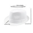 thumbnail image 3 of ZACPNCV Men and Women Unisex British Style Solid Color Fedora Hat Sun Hat Hats Men Father's Day Gifts White Free Size, 3 of 5