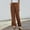 Brown, variant on IDALL Linen Pants Women Wide Leg Pants Woman Plus Size Solid Tightness Trousers Pocket Casual Pants Baggy Pants Plus Size Pants Black L