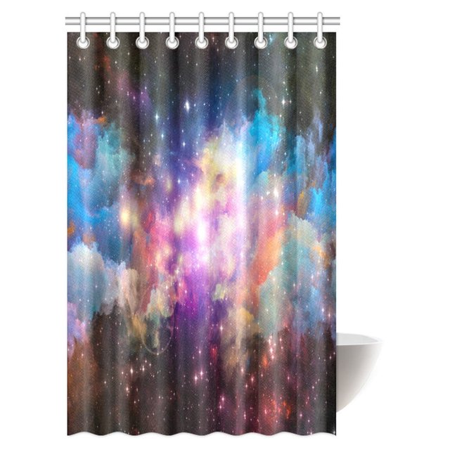 Cortina de Ducha ABPHQTO Decoraciones Espaciales Galaxia Estrellas en el Espacio 120x180 cm