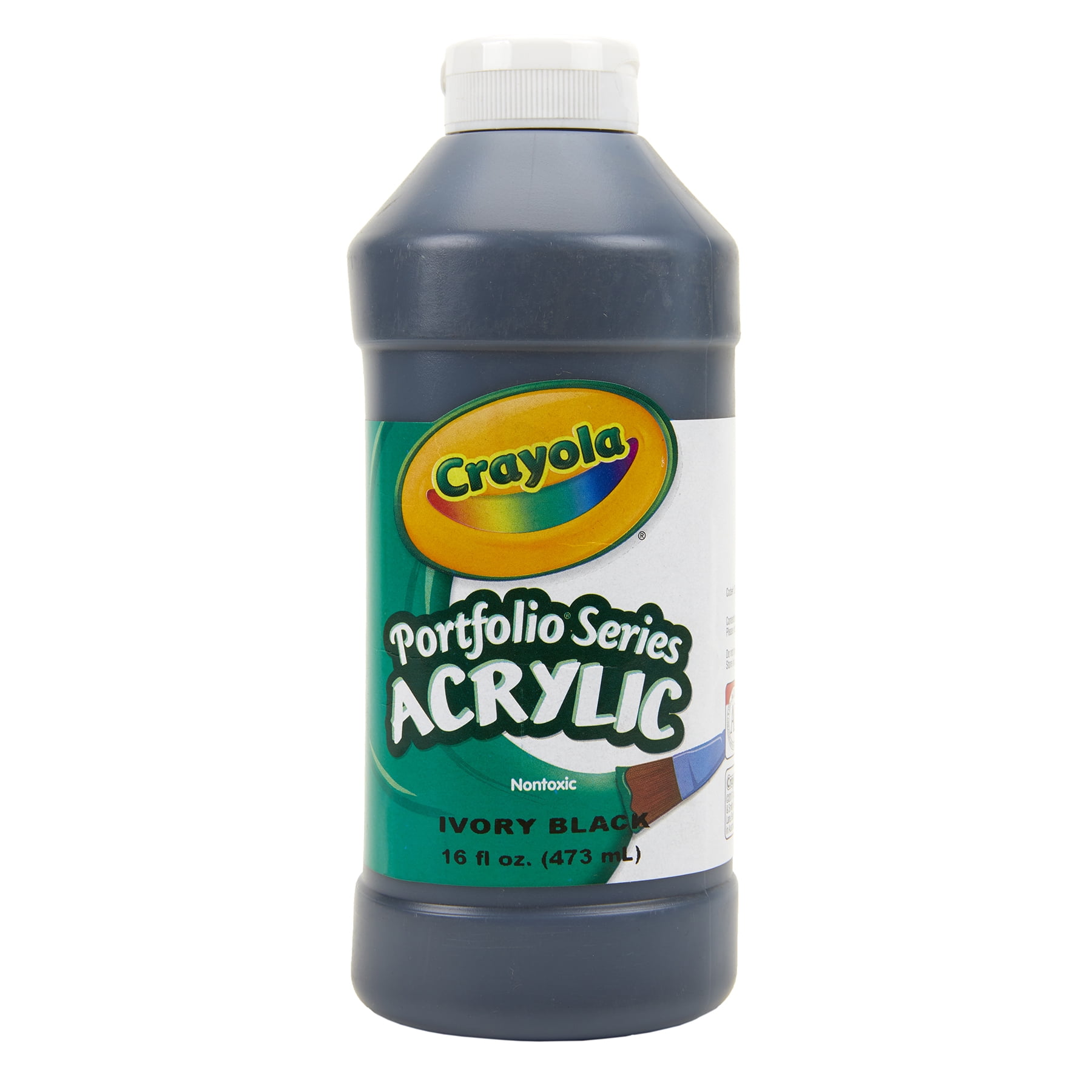 Crayola Portfolio Series Acrylic Paint, 16 oz., Ivory Black, Pack of 2