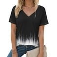 thumbnail image 2 of vigerkar Summer Tops for Women 2025 Short Sleeve V Neck T Shirts Trendy Vintage Basic Tees Loose Comfy Blouses Casual Outfits Black, XL, 2 of 6