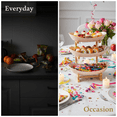 thumbnail image 4 of 3-Tier Fruit Bowl with Stand, Plastic Fruit Bowls with Bamboo Stand, 3-Tier Fruit Serving Tray Set, Large Fruit Basket for Kitchen, Oval Serving Bowls with Wood Rack for Desserts, Sushi, Candies, 4 of 6