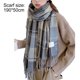 thumbnail image 2 of Bufandas de moda Mantón largo Invierno Grueso Cálido Tejido Bufanda grande a cuadros, 2 of 5