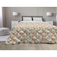 thumbnail image 1 of Floral Down Alternative Comforter, Vintage Flowers and Leaves Ornaments Along Swirls Monochrome Illustration, Microfiber Quilt for All Season, 5 Sizes, Pale Taupe and White, by Ambesonne, 1 of 3