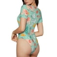thumbnail image 2 of Balery Elephant and Flowers Body de cuello redondo de manga corta para mujer Tops de manga corta Tops básicos-Medium, 2 of 7