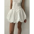 thumbnail image 4 of Rdhnmea Women Girls Y2k Bubble Mini Skirt Low Waist Pleated Puffy Short Lantern Skirts A-Line Ruffle Flared Balloon Skirts Club Streetwear, 4 of 9
