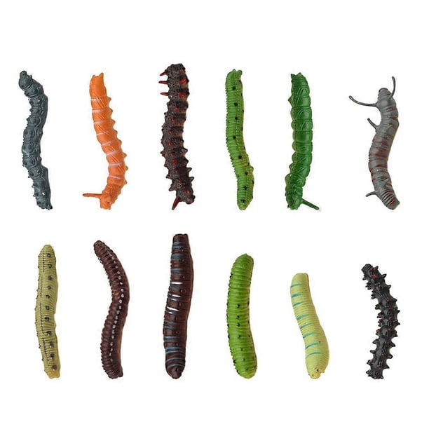 24Pcs Caterpillar Figurine Toy for Home Landscape Caterpillar Toy (Random Style)