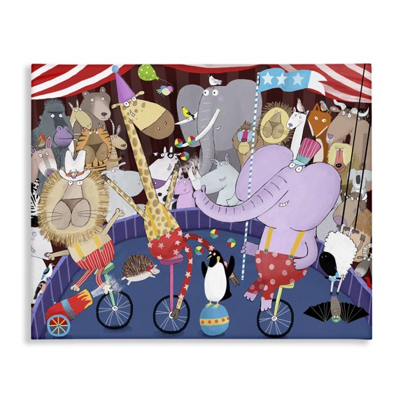 Stupell Industries Contemporary Animals in Circus Scene Canvas Art, 30 x 24, by Carla Daly