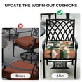 thumbnail image 5 of Outdoor Patio Cushion Covers 4 Pack Mid Century Geometric Patio Chair Cushion Covers with Ties and Zipper Modern Green Orange Waterproof Outdoor Seat Cushion Covers for Patio Furniture 22"x20", 5 of 9