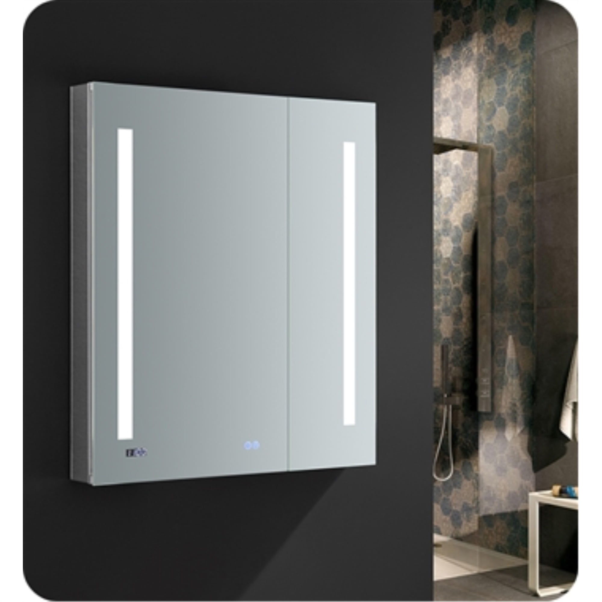 Fresca Tiempo 30 Wide X 36 Tall Bathroom Medicine Cabinet W Led Lighting Defogger Walmart Com Walmart Com