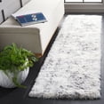 thumbnail image 2 of SAFAVIEH Lindsay Laird Abstract Polyester Shag Runner Rug, Ivory/Grey, 2'2" x 8', 2 of 7