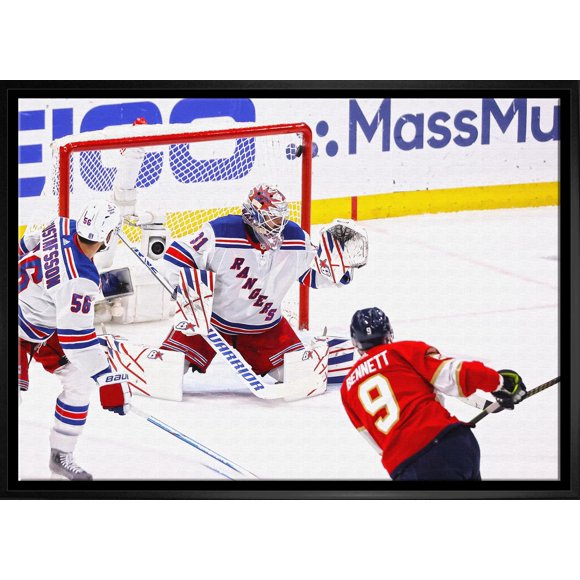 Sam Bennett Toile Encadrée 20x29 But Gagnant Panthers - Art Mural LNH sous Licence Officielle