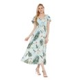 thumbnail image 1 of Women's Hawaiian Maxi Ruffle Sleeve Dress Wispy Cereus Light Blue, 1 of 5