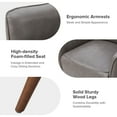 thumbnail image 4 of Faux Leather Upholstered Accent Chair Tufted Armchair Lounge Sofa Wood Legs Living Room Office Grey, 4 of 8
