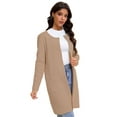 thumbnail image 4 of Women's Open Front Coatigan Sweater Long Sleeve Casual Knit Lapel Cardigan Coat with Pockets, 4 of 7