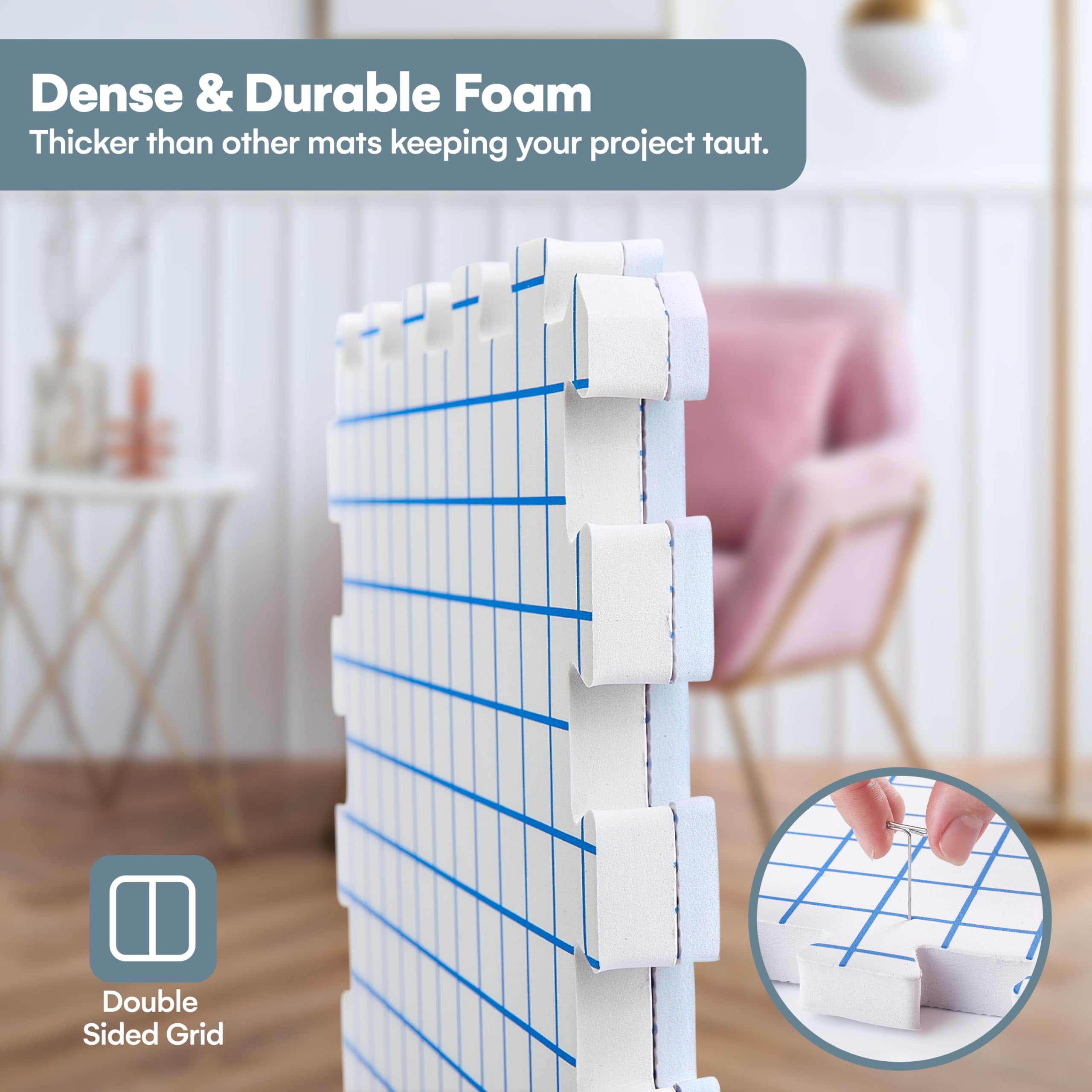 KnitIQ Blocking Mats for Knitting - Extra Thick Blocking Boards