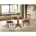 thumbnail image 6 of International Concepts 3-Piece Dining Set with 30" Round Pedestal Table and 2 Cross Back Chairs, Espresso, 6 of 8