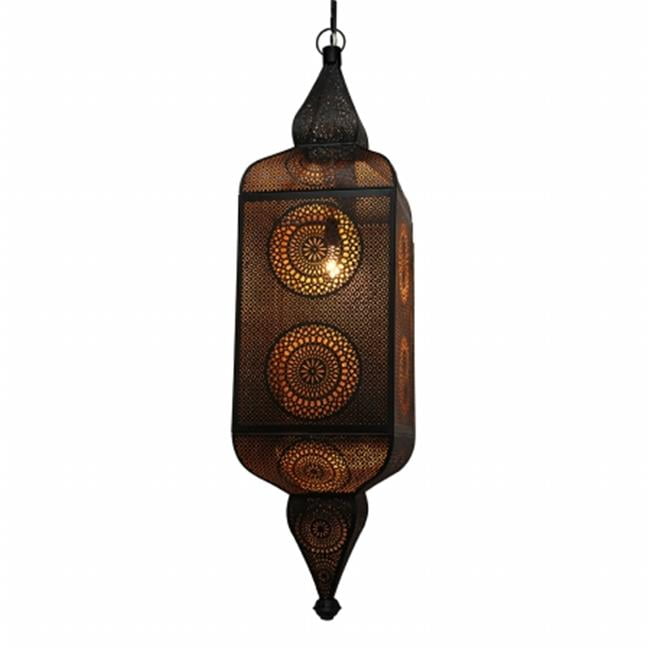 Northlight Seasonal 31580439 Black And Gold Moroccan Style Cut Out Hanging Lantern Pendant Ceiling Light Fixture Walmart Com