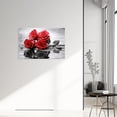 thumbnail image 3 of ZHONGYUTONG Red Rose Canvas Wall Art Romantic Flower Pictures Print Modern Black Red Floral Painting for Bathroom Decor Framed (12.00" x 18.00"), 3 of 5