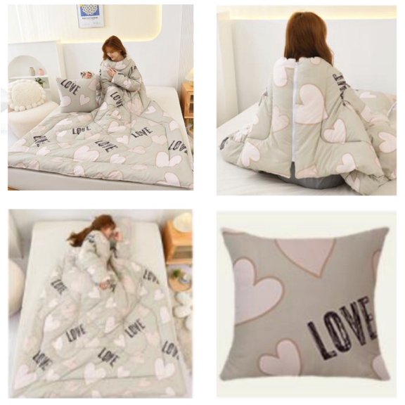 Lazy Quilt with Sleeves Blanket
